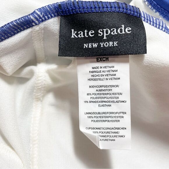 NWT Kate Spade Zigzag Floral Bow-Strap V-neck One-Piece Swimsuit Women’s Size XS - Picture 13 of 15